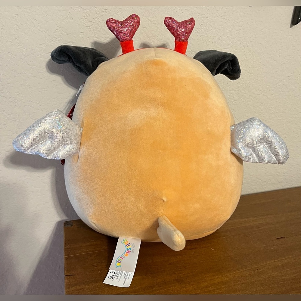Original Squishmallows Pam the Pug 10” Valentine Plushie Cupid Angel Wings Plush - Picture 2 of 10